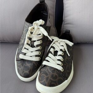 Calvin Klein Dark Brown Faux Leather Sneakers